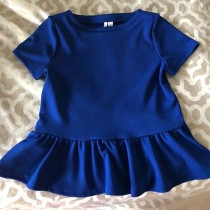Blue ruffle top